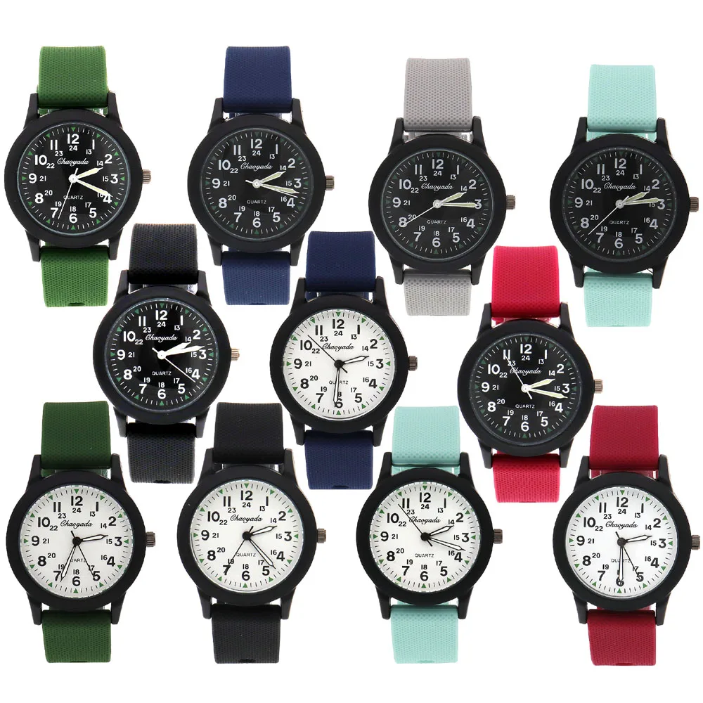 12 Colors Fashion Simple Quartz Sport Watches Japan Battery Quartz Wristwatch Women Man Watches Waterproof Clock New Style