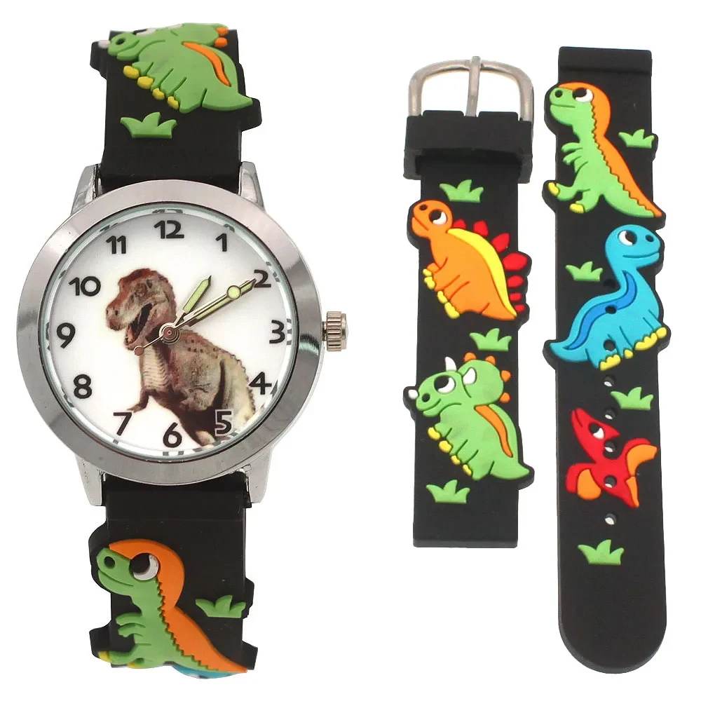 Fashion Casual Summer Boys Girs Dinosaur Silicone Strap Quartz Watches Children Gift Kids Students Digital Watch