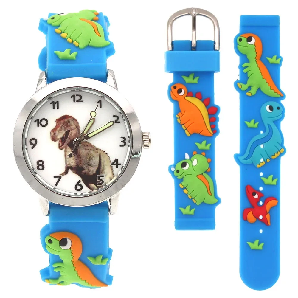Fashion Casual Summer Boys Girs Dinosaur Silicone Strap Quartz Watches Children Gift Kids Students Digital Watch