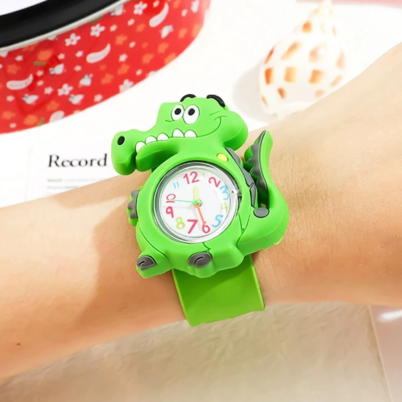Boys Girls Watches Baby Kindergarten Party Gift Children Study Time Toy Wristwatches Slap Bracelet Clock Cartoon Kids Watches 22