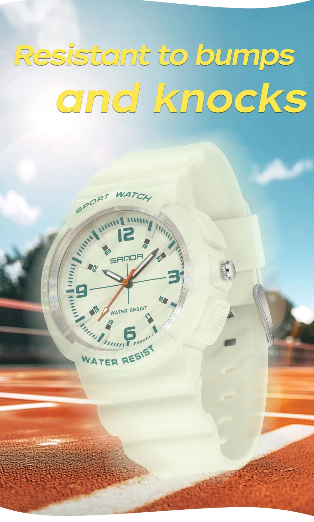 SANDA New 3284 Fashion Student Quartz Watch Simple Waterproof Silicone Strap Night Light Male and Female Student Quartz Watch ﻿