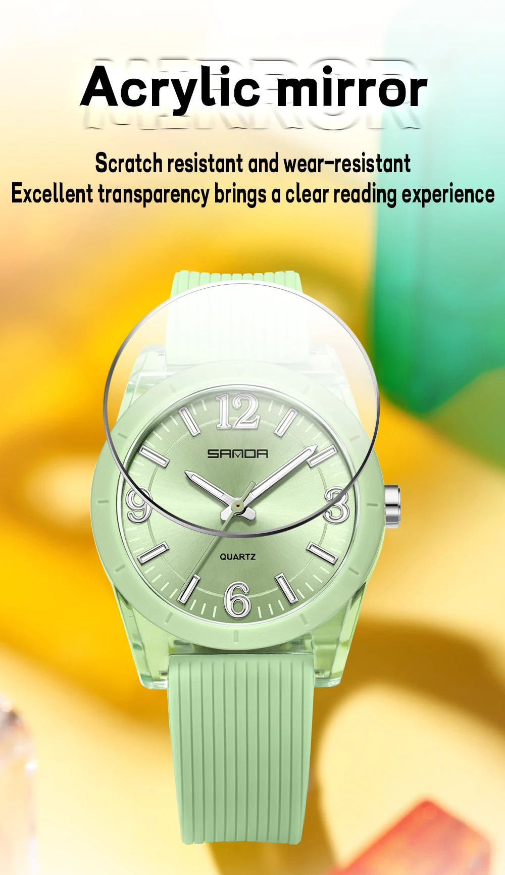 2025 Fashion SANDA 6277 Student Quartz Watch Silicone Strap Multi Functional Sports Waterproof Student Quartz Watch