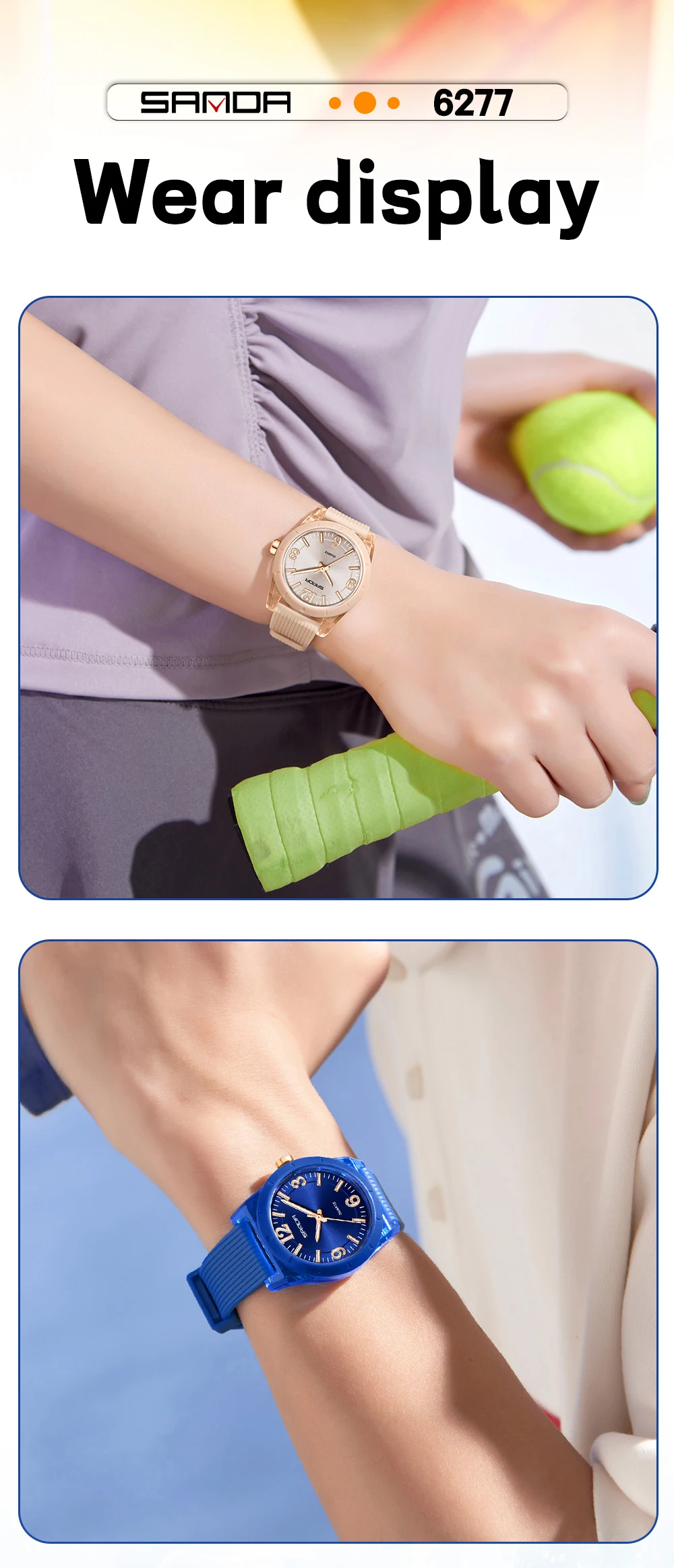 2025 Fashion SANDA 6277 Student Quartz Watch Silicone Strap Multi Functional Sports Waterproof Student Quartz Watch