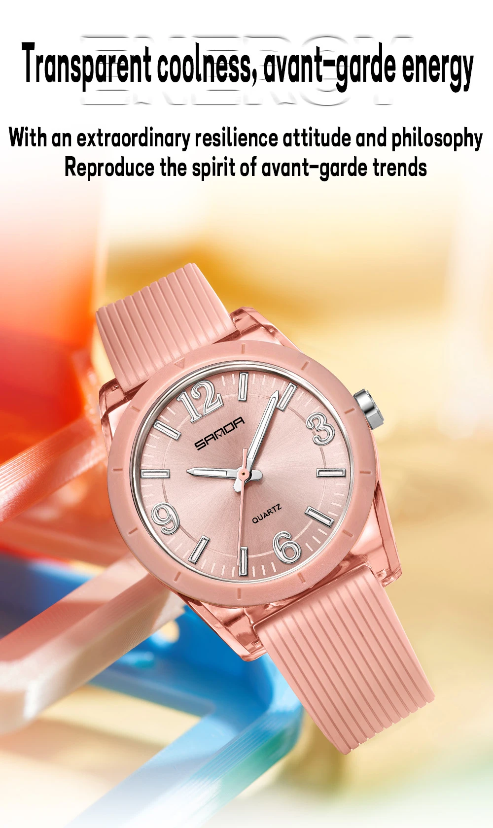 2025 Fashion SANDA 6277 Student Quartz Watch Silicone Strap Multi Functional Sports Waterproof Student Quartz Watch