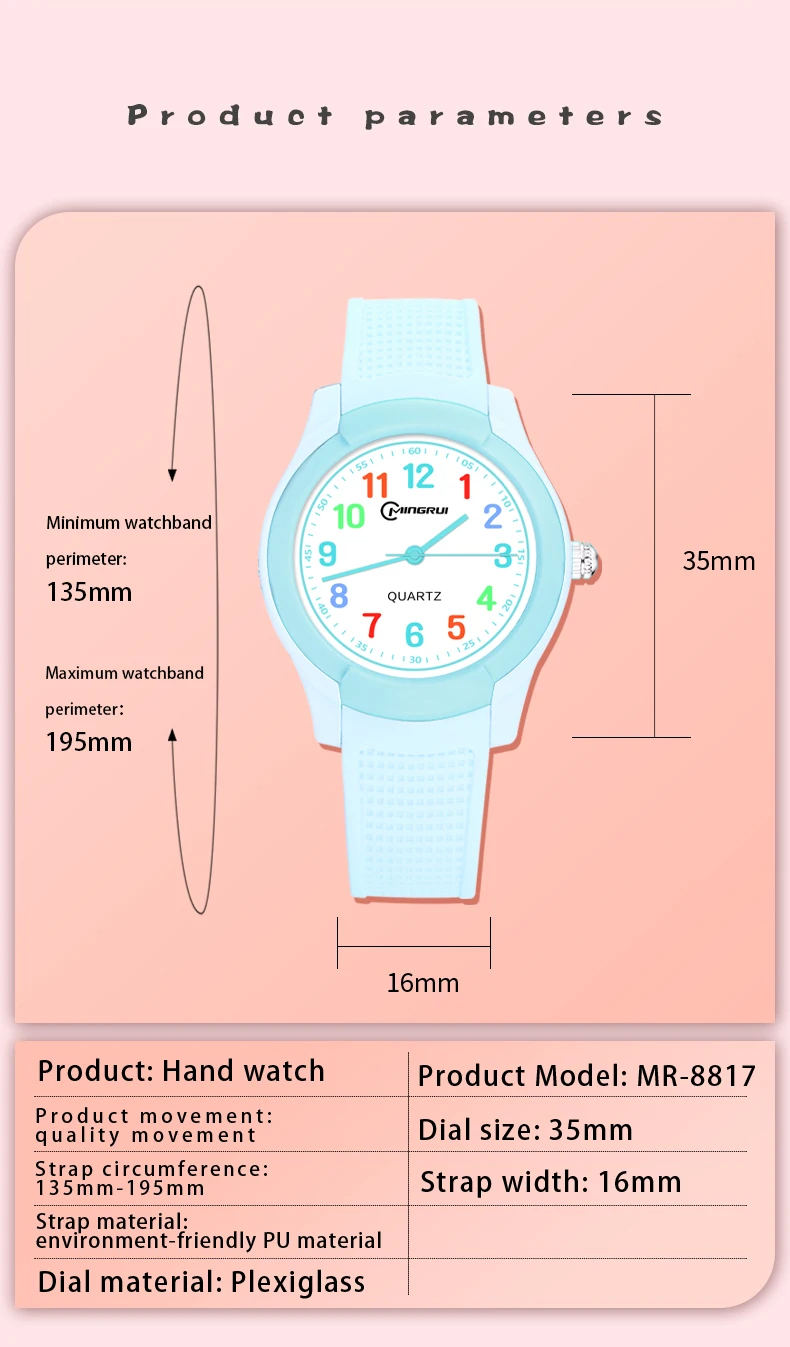 2026 Children's Watch Fashion Sports Quartz Watch Pink Digital Waterproof Boys Girls Kids Teenagers Students Clock Watches