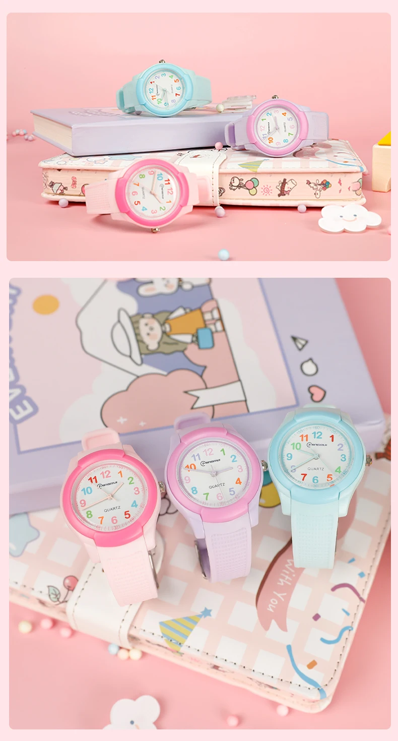 2026 Children's Watch Fashion Sports Quartz Watch Pink Digital Waterproof Boys Girls Kids Teenagers Students Clock Watches