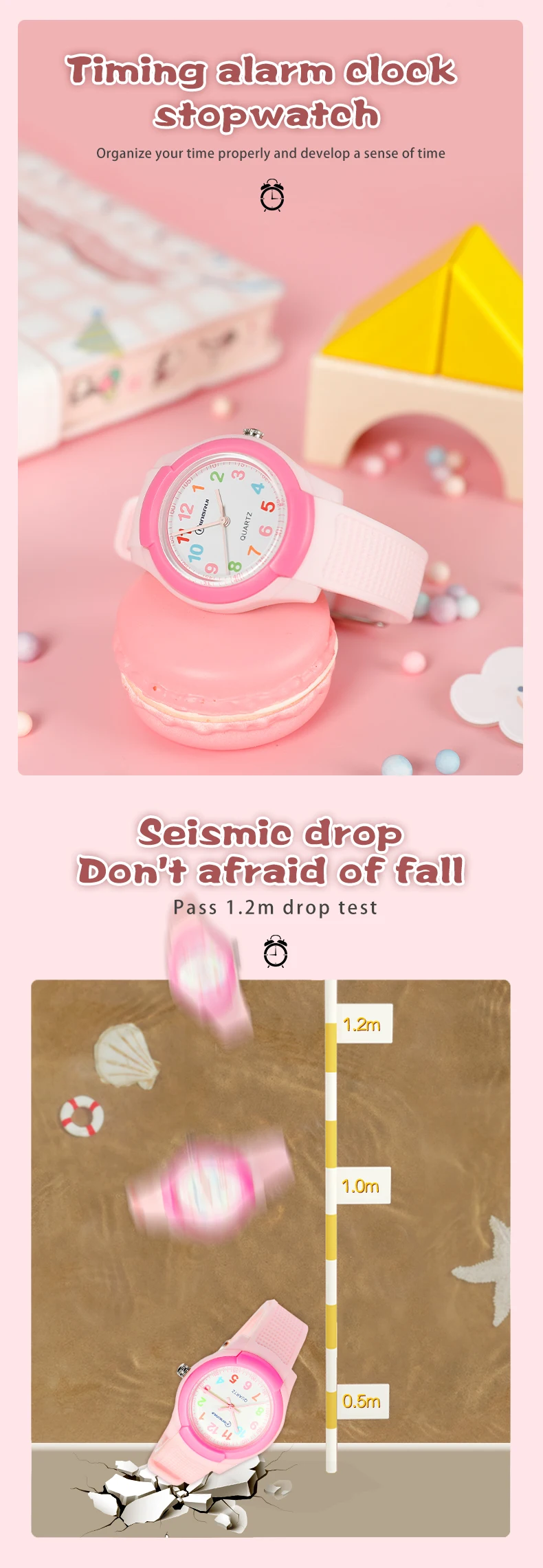 2026 Children's Watch Fashion Sports Quartz Watch Pink Digital Waterproof Boys Girls Kids Teenagers Students Clock Watches