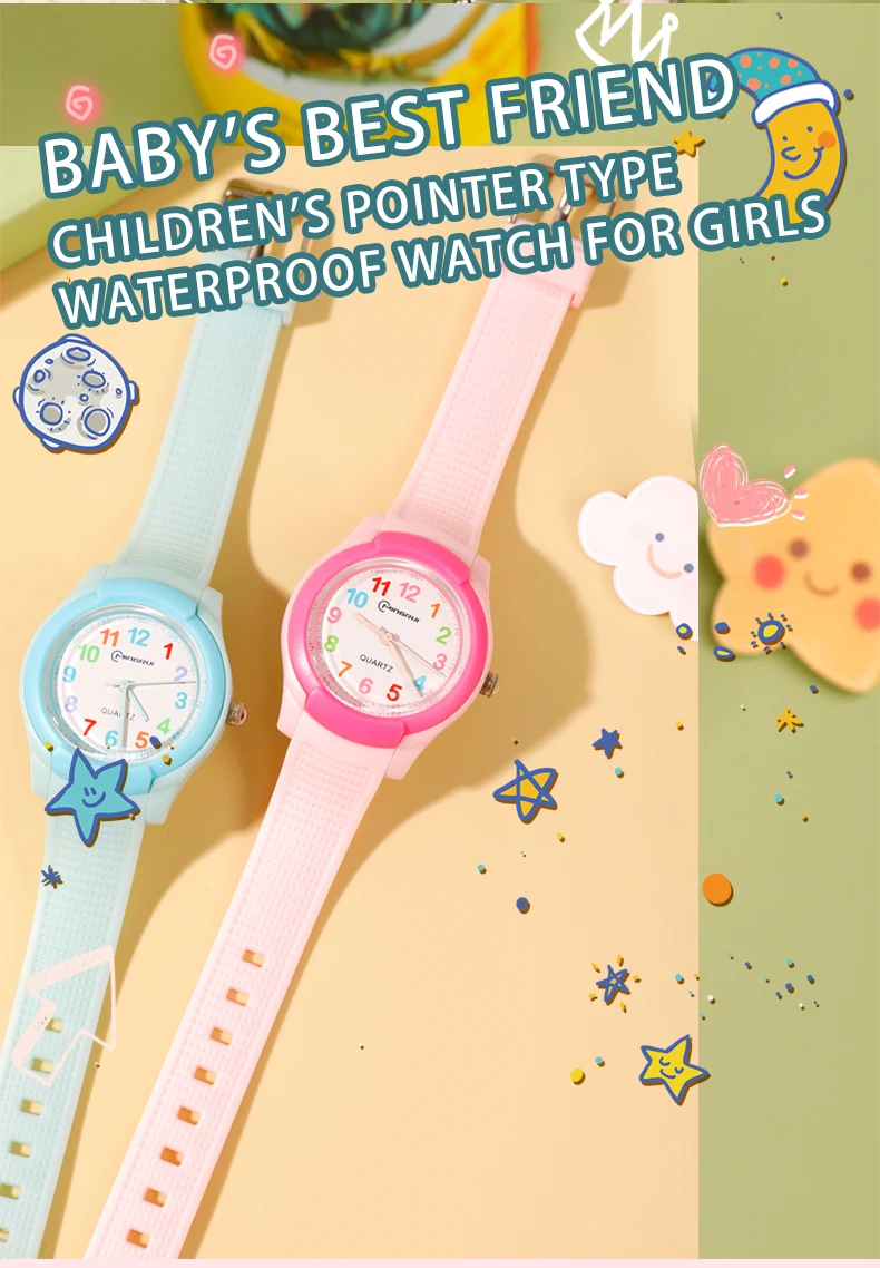 2026 Children's Watch Fashion Sports Quartz Watch Pink Digital Waterproof Boys Girls Kids Teenagers Students Clock Watches