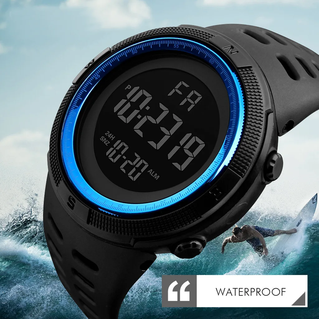 Waterproof Electronic Watch For Kids Men's Military Sports Watches Cool-light LED Digital Wristwatch Man Boys Student Teen Clock