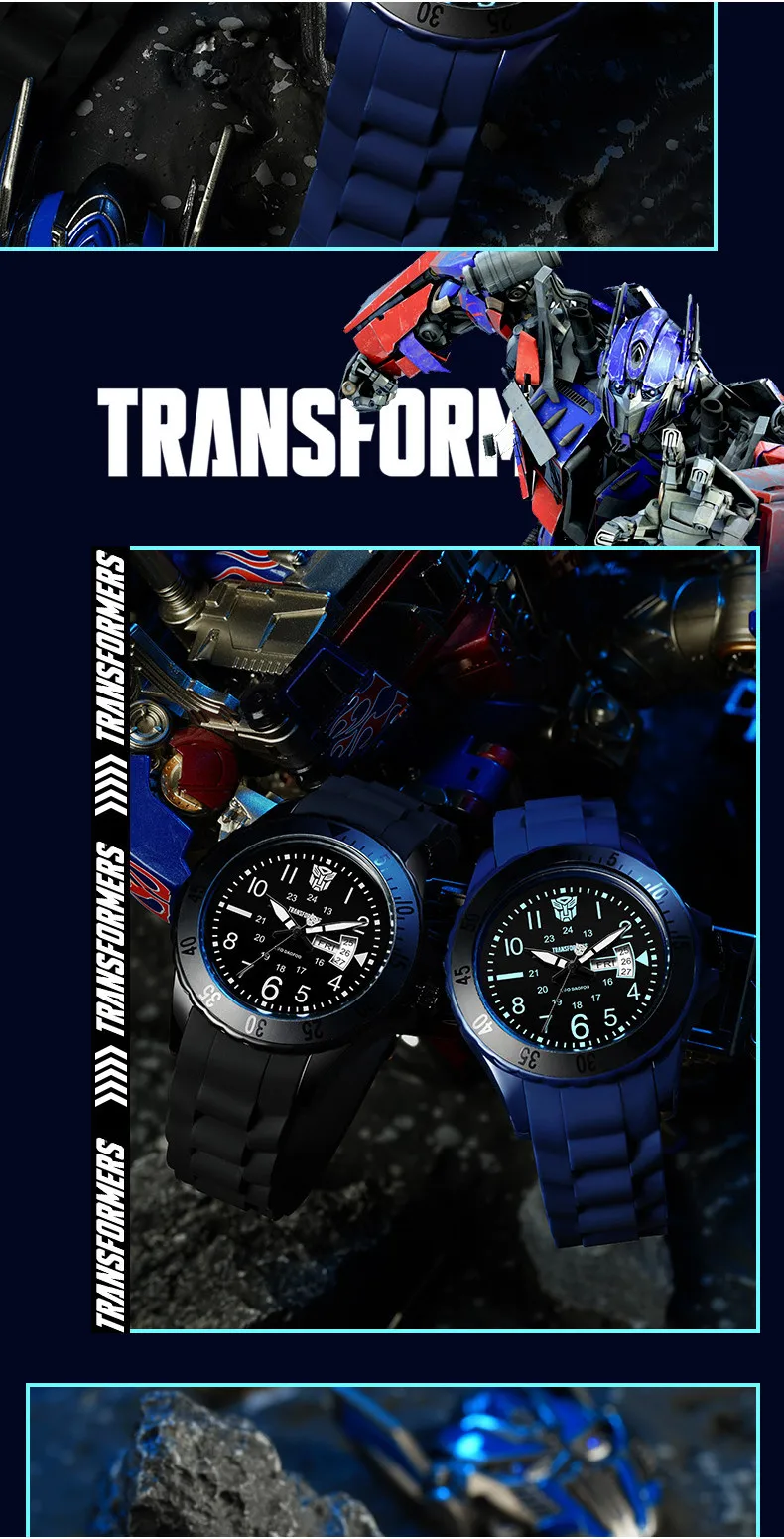 ZGO Transformers Kids Watch for Boys, Multifunctional Sports Waterproof Luminous Watch for Students, Gift 5371