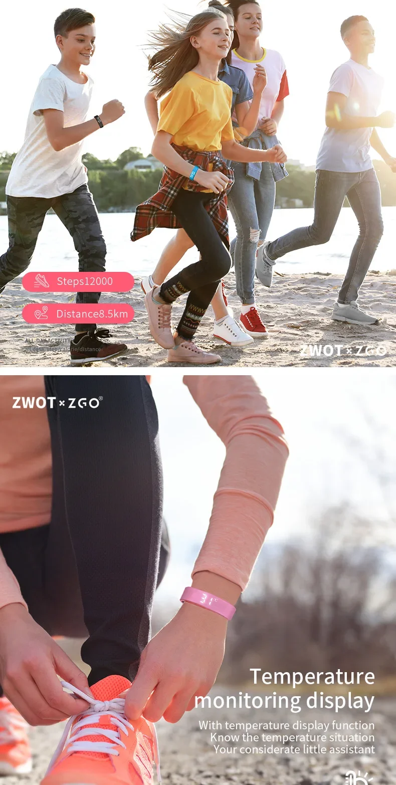 ZGO Electronic Digital Watches Student Sports Watch Pedometer Chronograph Waterproof Wristwatch Children Boys Girls 663X