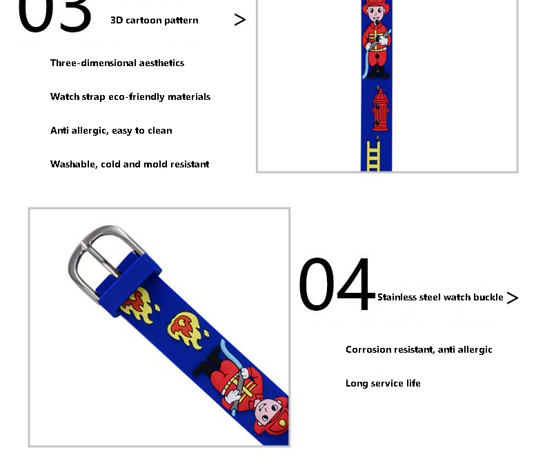 UTHAI Children Sports Electronic Digit Watch Cartoon Firefighter 3ATM Waterproof Alarm Clock Kids Boy Student LED Wristwatches