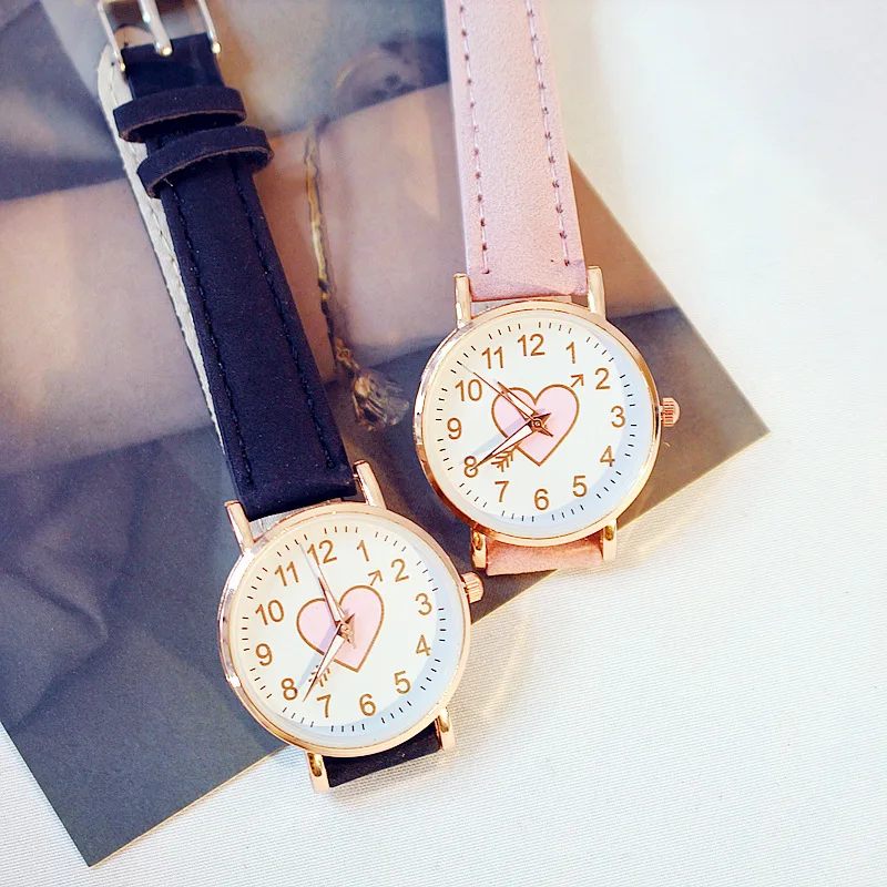 2024 New Cute Heart-shaped Dial Children's Female Watch Female Student Fashion Watch Simple Girl Girlfriend orologio donna