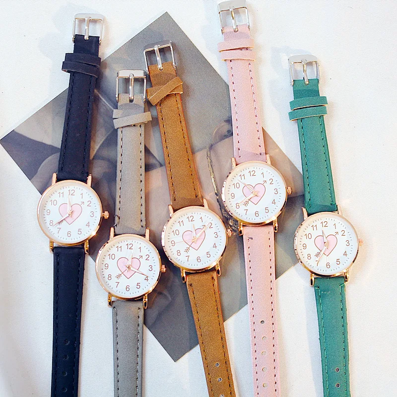2024 New Cute Heart-shaped Dial Children's Female Watch Female Student Fashion Watch Simple Girl Girlfriend orologio donna