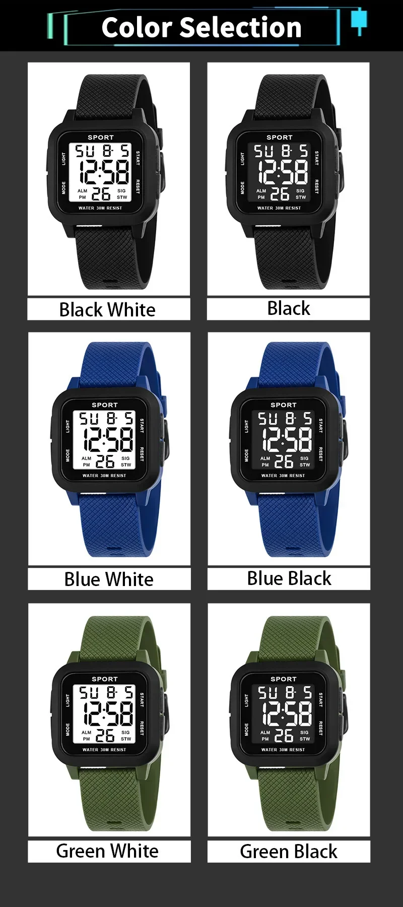 Sports Watches for Men Electronic Watch Digital Retro Style Clock Men Male Reloj Hombre Students Sports Watch Relogio Masculino