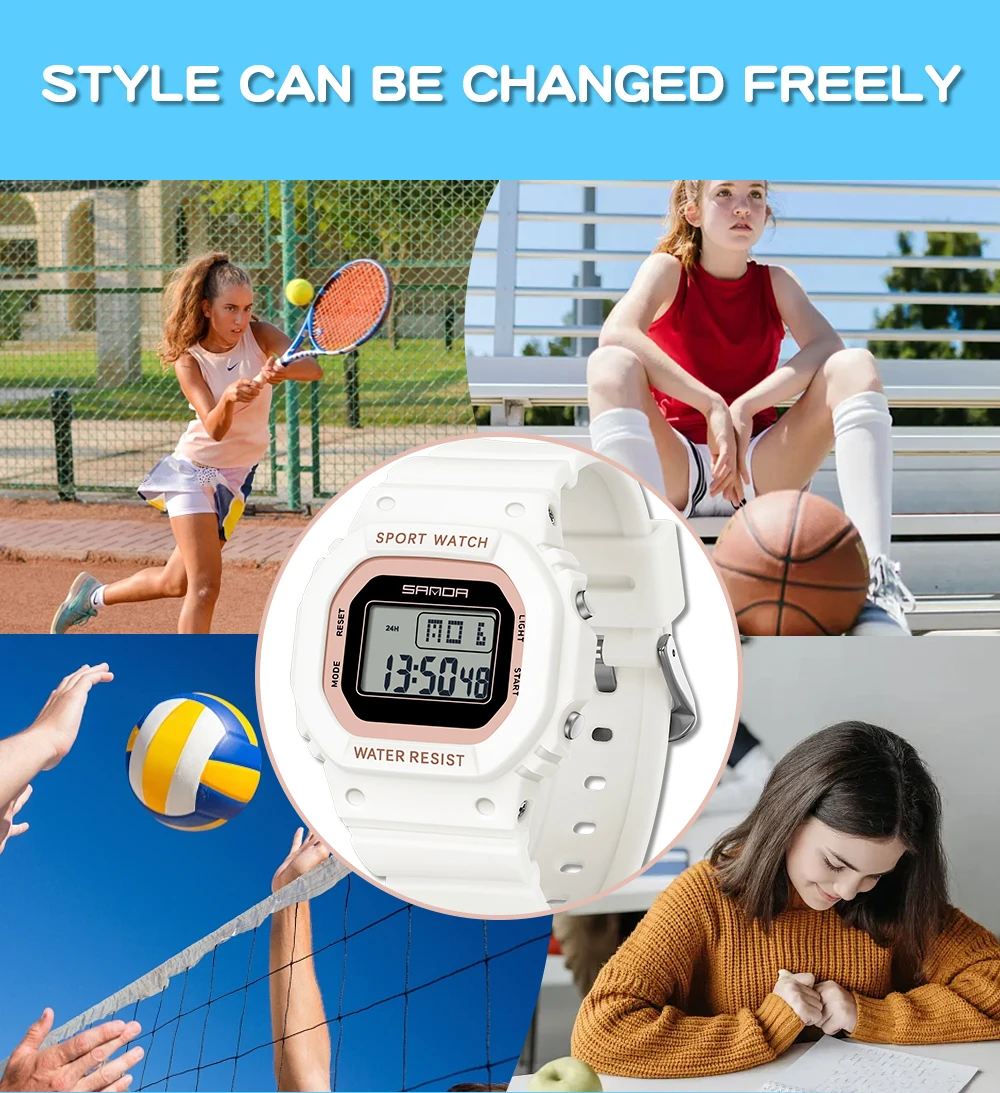 SANDA Boys Girls LED Digital Watch Children Sports Watch For Waterproof Electronic Watch Children Outdoors Casual Gift Watch