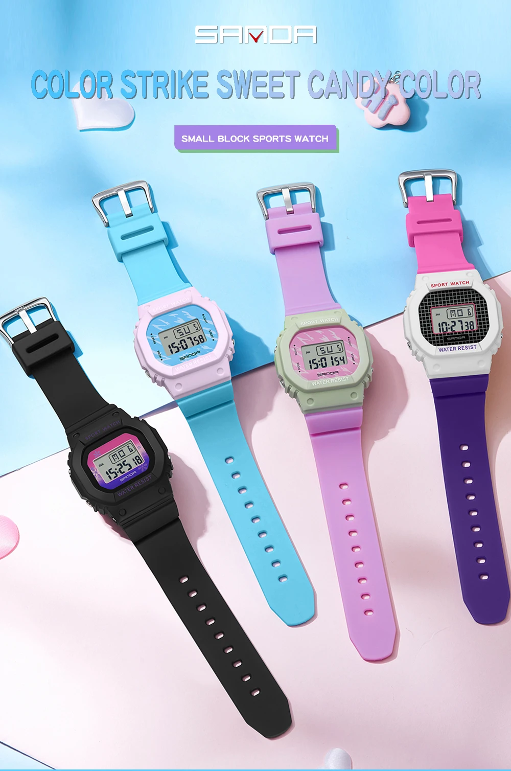 SANDA Boys Girls LED Digital Watch Children Sports Watch For Waterproof Electronic Watch Children Outdoors Casual Gift Watch