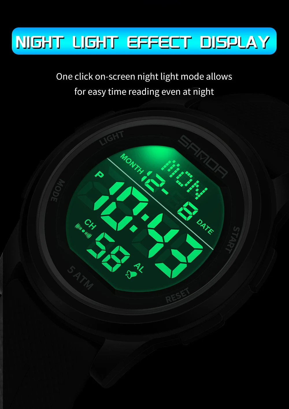 SANDA Children Fashion Digital Movement Teenager Students Hand Clock Trendy Water Resistant Outdoor Sports Mode Wrist Stop Watch