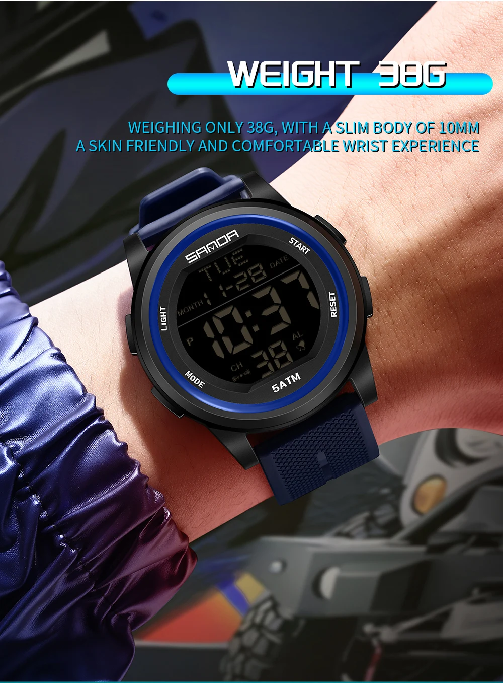 SANDA Children Fashion Digital Movement Teenager Students Hand Clock Trendy Water Resistant Outdoor Sports Mode Wrist Stop Watch