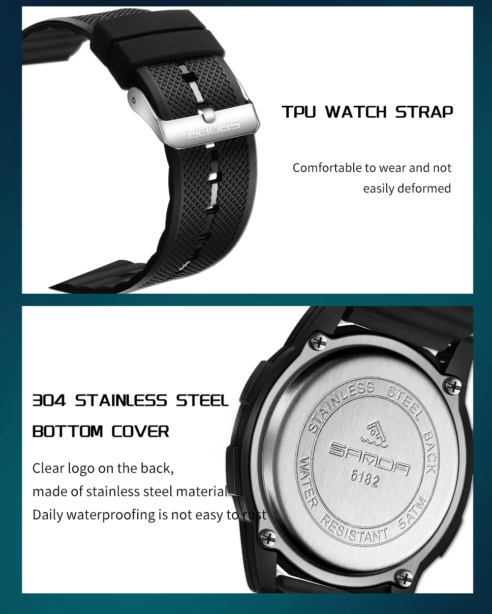 SANDA Children Fashion Digital Movement Teenager Students Hand Clock Trendy Water Resistant Outdoor Sports Mode Wrist Stop Watch