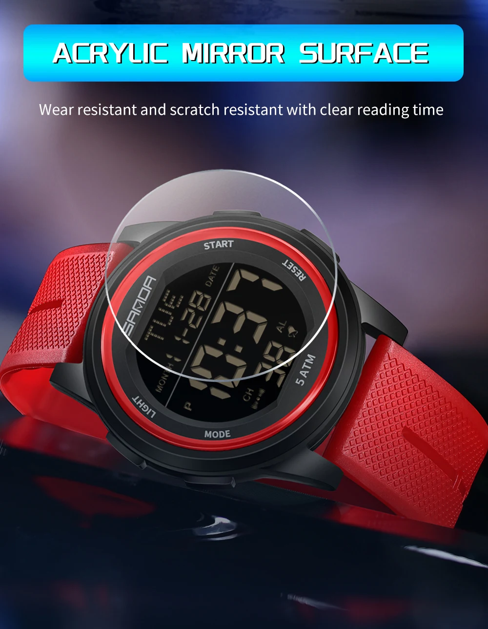SANDA Children Fashion Digital Movement Teenager Students Hand Clock Trendy Water Resistant Outdoor Sports Mode Wrist Stop Watch