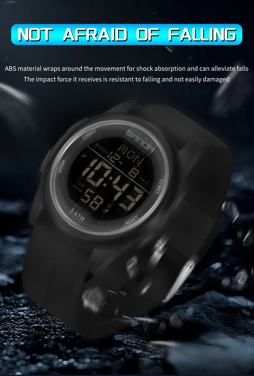 SANDA Children Fashion Digital Movement Teenager Students Hand Clock Trendy Water Resistant Outdoor Sports Mode Wrist Stop Watch