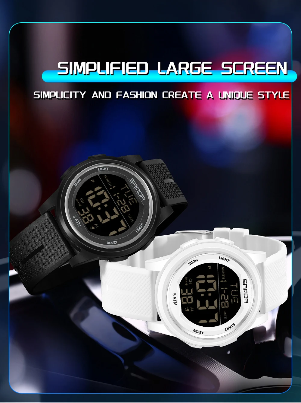 SANDA Children Fashion Digital Movement Teenager Students Hand Clock Trendy Water Resistant Outdoor Sports Mode Wrist Stop Watch
