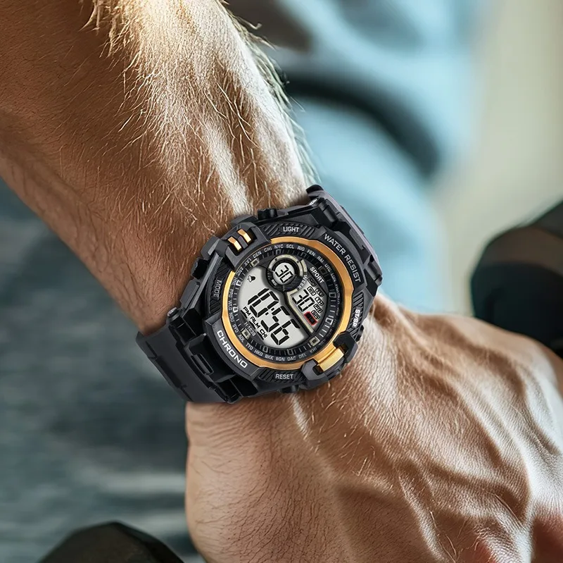 Waterproof Sports Watch Luxury Electronic Watch for Men LED Alarm Clock Military Digital Wristwatch for Man Boys Student Teen