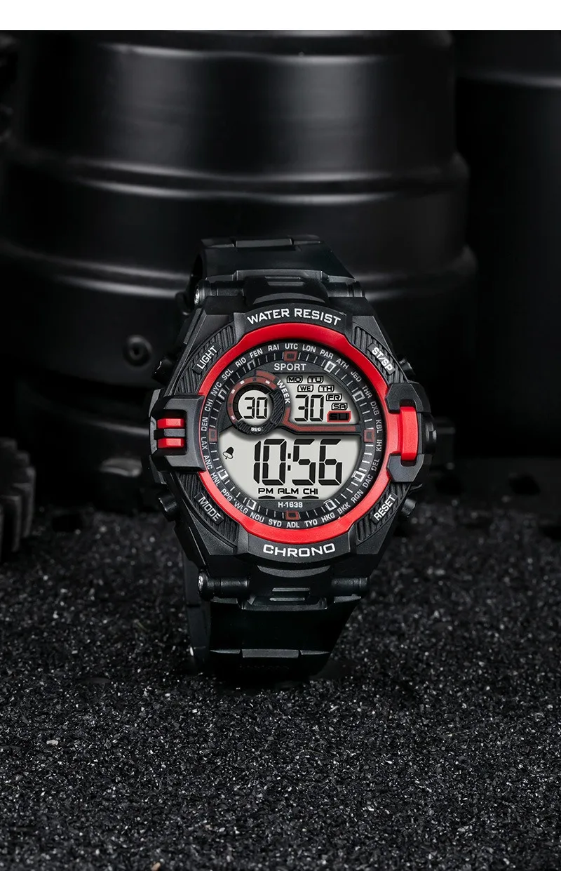 Waterproof Sports Watch Luxury Electronic Watch for Men LED Alarm Clock Military Digital Wristwatch for Man Boys Student Teen
