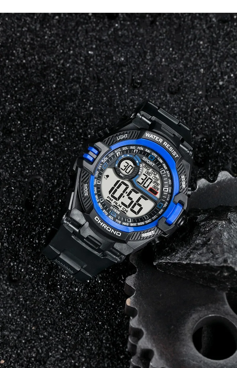 Waterproof Sports Watch Luxury Electronic Watch for Men LED Alarm Clock Military Digital Wristwatch for Man Boys Student Teen