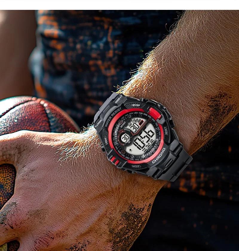 Waterproof Sports Watch Luxury Electronic Watch for Men LED Alarm Clock Military Digital Wristwatch for Man Boys Student Teen