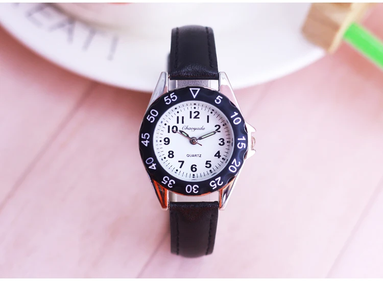Chaoyada Children Boys Girls Colorful Leather Electronic Wristwatches Little Kids Waterproof Quartz Learn Time Watches Clock