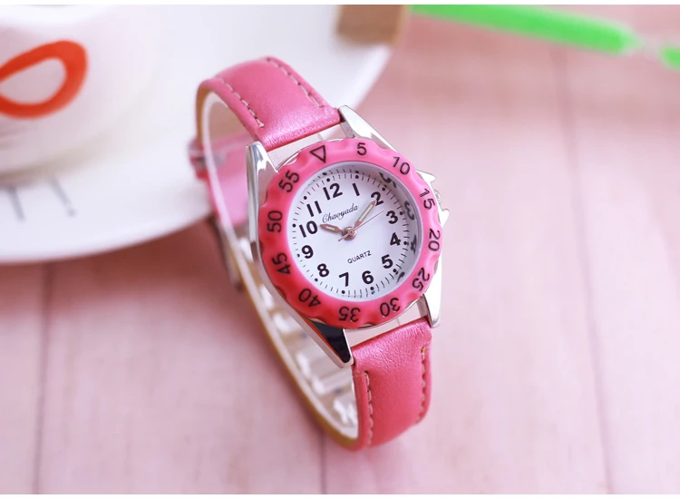 Chaoyada Children Boys Girls Colorful Leather Electronic Wristwatches Little Kids Waterproof Quartz Learn Time Watches Clock