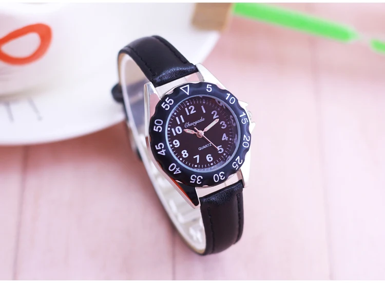 Chaoyada Children Boys Girls Colorful Leather Electronic Wristwatches Little Kids Waterproof Quartz Learn Time Watches Clock