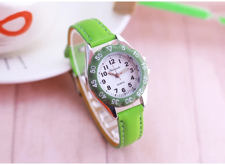 Chaoyada Children Boys Girls Colorful Leather Electronic Wristwatches Little Kids Waterproof Quartz Learn Time Watches Clock
