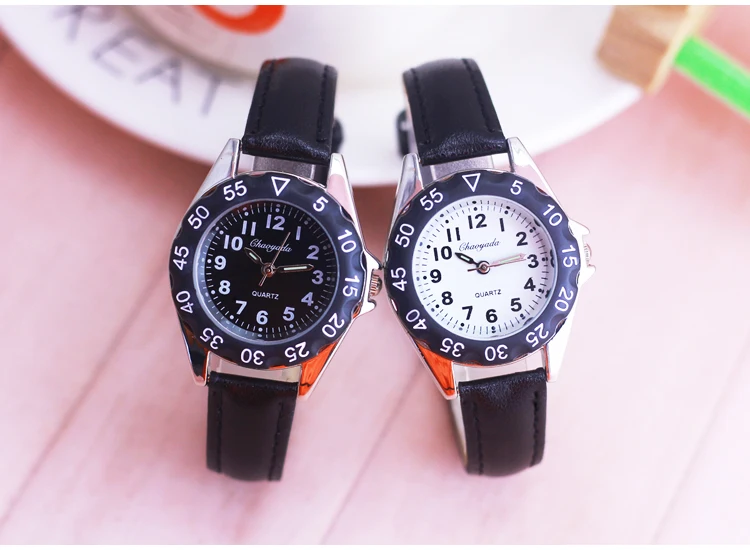 Chaoyada Children Boys Girls Colorful Leather Electronic Wristwatches Little Kids Waterproof Quartz Learn Time Watches Clock