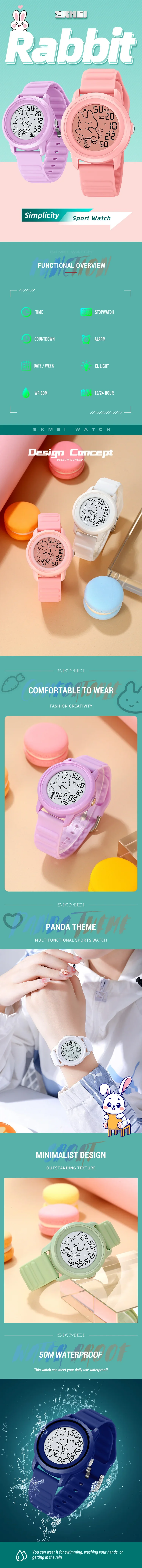 SKMEI 2217 Children Digital Color Shockproof Wristwatch for Boy Girl Sport Waterproof Colorful Kids Electronic Watch Clock 2218