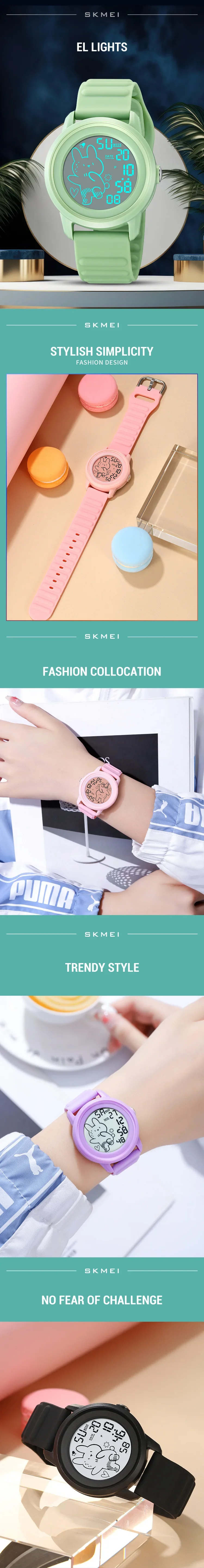 SKMEI 2217 Children Digital Color Shockproof Wristwatch for Boy Girl Sport Waterproof Colorful Kids Electronic Watch Clock 2218