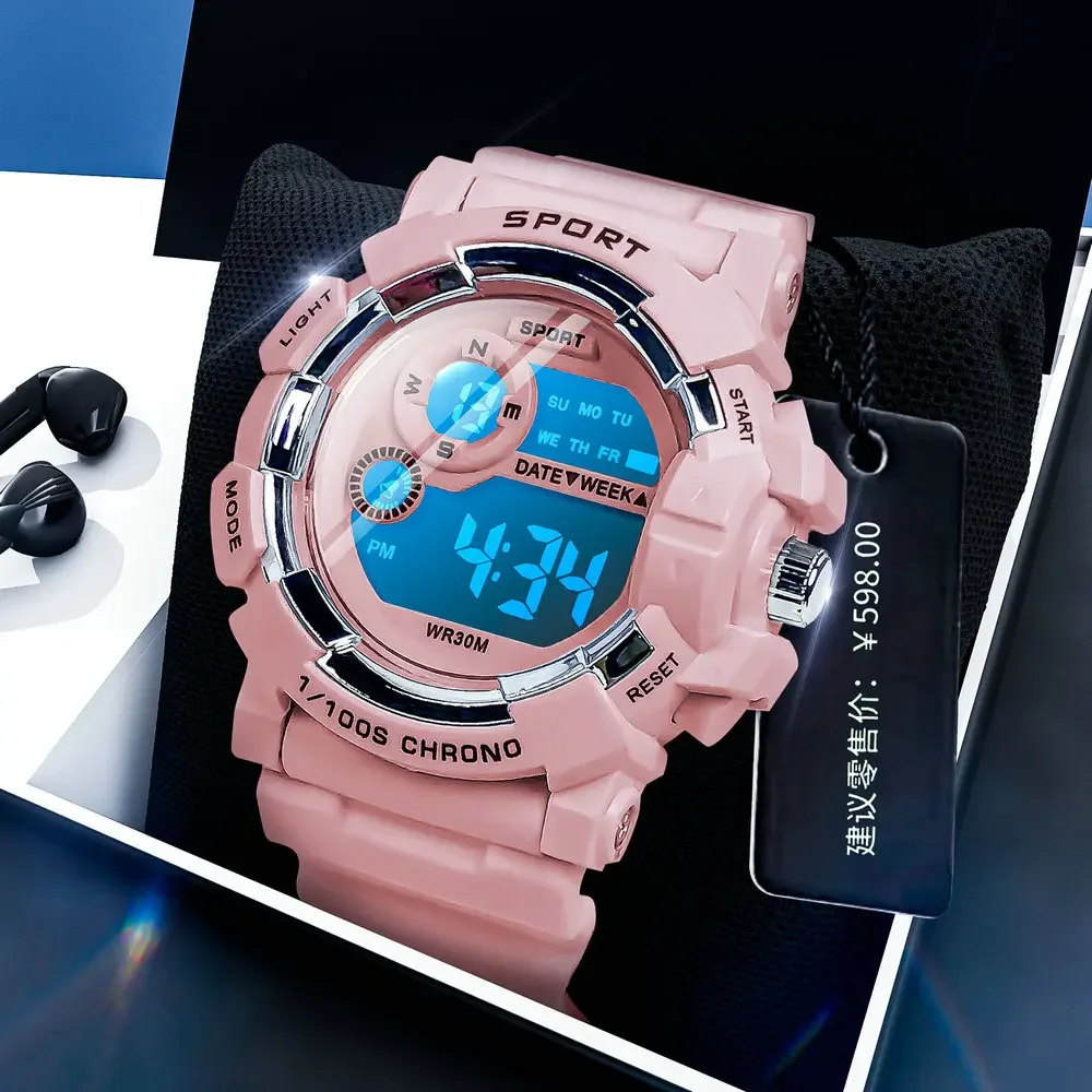 Kids Sports Watches Luminous Waterproof Student Sport Watch Alarm Clock Multifunction Boys and Girls Electronic Wristwatch Gifts