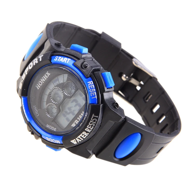 Waterproof Kids Boys Sports Multifunction Electronic LED Alarm Date Wrist Watch