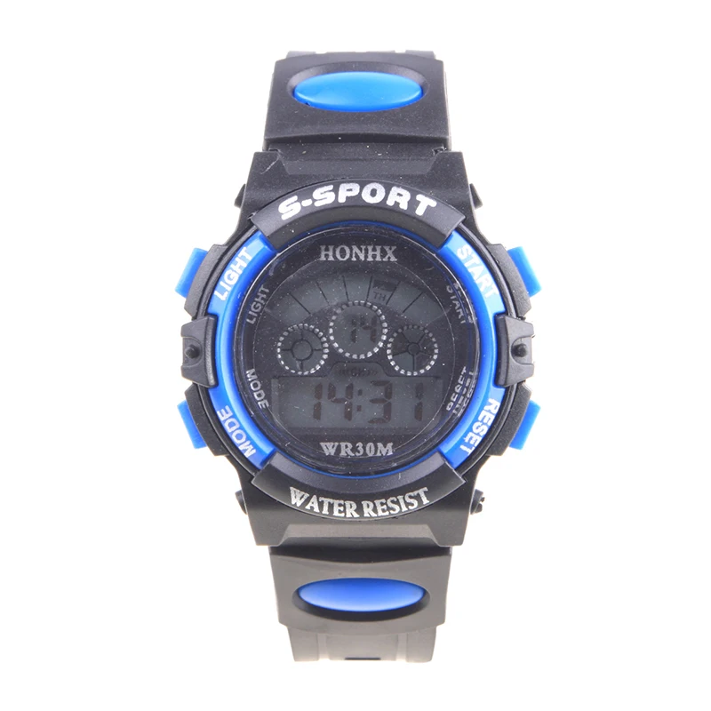 Waterproof Kids Boys Sports Multifunction Electronic LED Alarm Date Wrist Watch