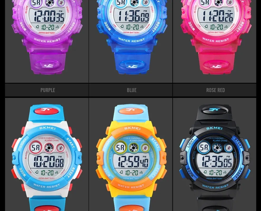 SKMEI 1451 Dropship Fashion Waterproof Children Boy Girl Watch Digital LED Watches  Alarm Date Sports Electronic Digital Watch