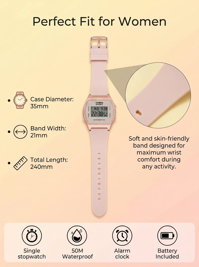 Digital Sport Watch for Women Waterproof Fashion White Ladies Wristwatch Electronic Chilren Watches LED Alarm Clock Gifts