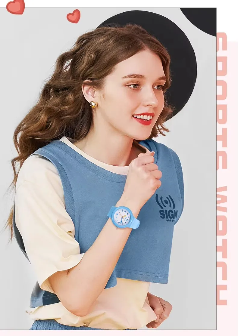 Pink Quartz Children Watches Silicone Strap Waterpoof Blue Analog Kids Wriwtches for Girls Boys
