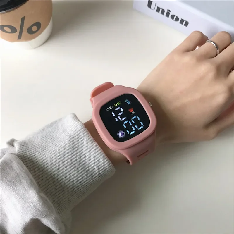 NEW 3D Cat-ear Kids Watch Sports Electronic Watches for Girls and Boys Student Luminous Waterproof LED Digital Wristwatch Gifts