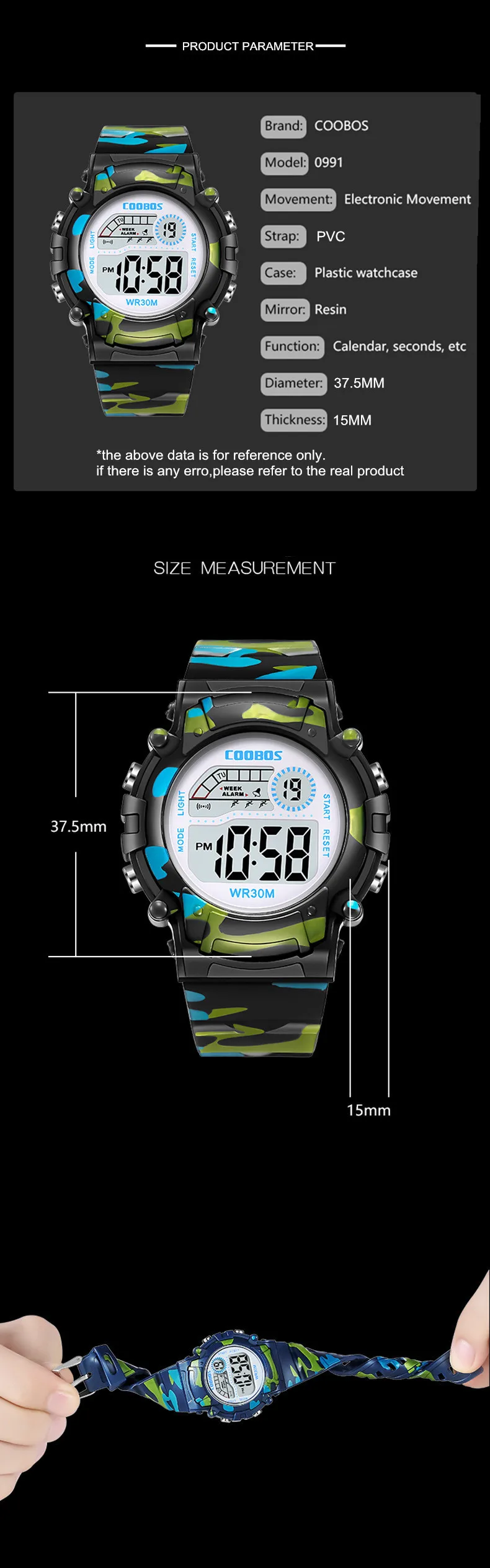 New Military Watch For Child Boy Girl Sport Digital Kids Watches Alarm Date Luminous Waterproof Watches Student Electronic Clock