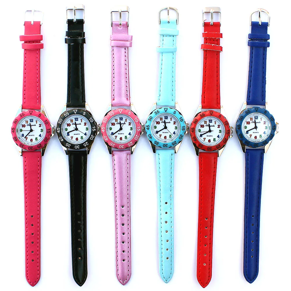 Hot Cute Boys Girls Quartz Watch Kids Children's Fabric Strap Student Time Clock Wristwatch Gifts Colorful Number Dial