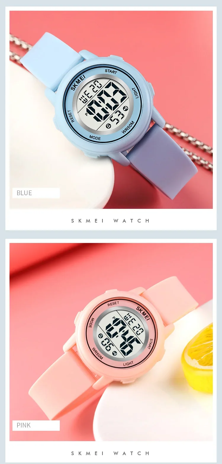 SKMEI 1721 Colorful Led Children Digital Wristwatches Waterproof Alarm Kids Watches montre enfant Boys Girls Sport Kids Watch