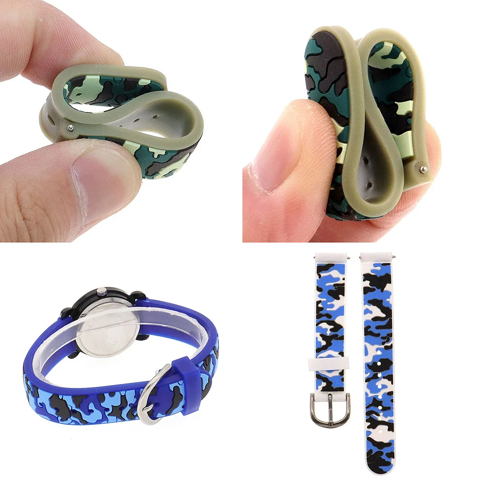 High Quality Fashion Camouflage Silicone Strap Quartz Watches for Boys Girls Kids Students - Digital Clocks