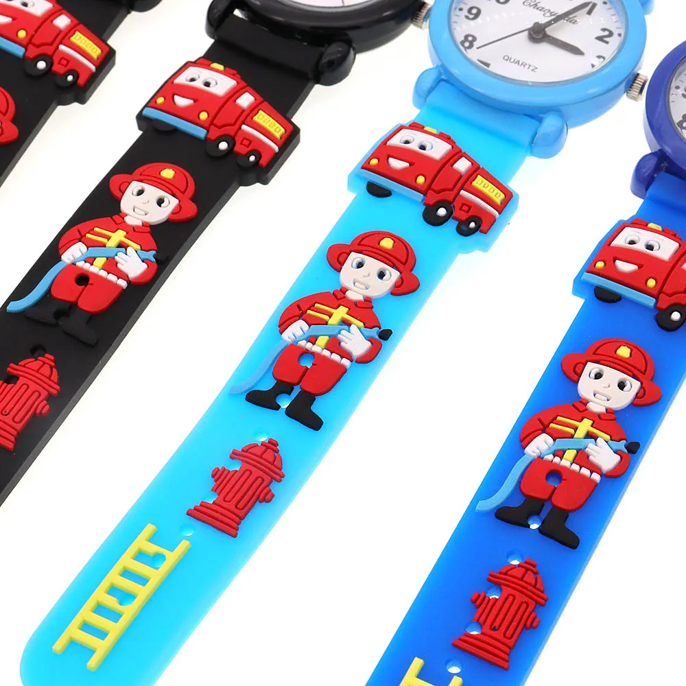 Cute Boy Girls Watches Kids Gifts Children Watch Little Kid Watch Silicone Quartz Fireman Sport Watches Kids Watches Boys